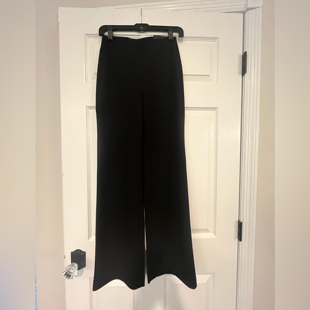 New - White House Black Market Slip On Wide Leg Black Trousers Size 00